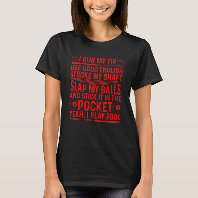 T-shirt Joueur De Billard Billard Pour Hommes Femmes Jeu 4 (Devant)