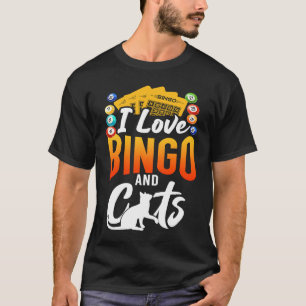 T-shirt Joueur De Bingo Chat I Love Bingo Et Chats