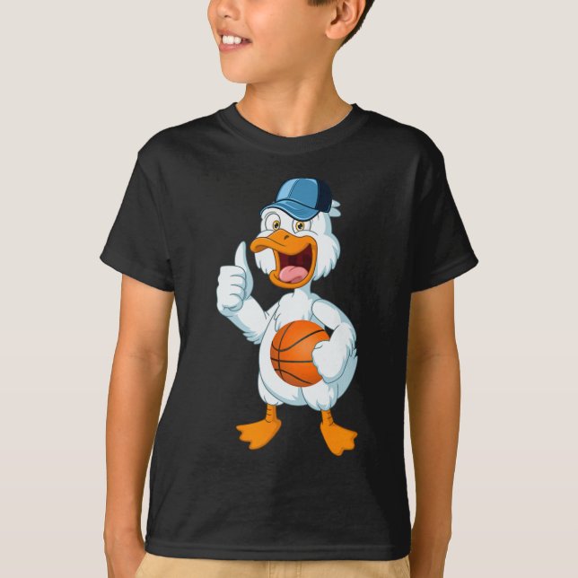 T-shirt Joueur de canard de basket-ball Costume de basket- (Devant)