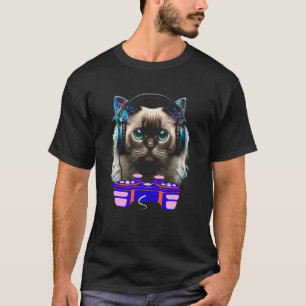 T-shirt Joueur de chat birman de jeu Animal Joueur de vidé
