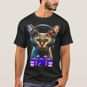 T-shirt Joueur de chat birman de jeu vidéo animalier pour