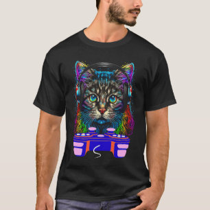 T-shirt Joueur de chat sibérien de jeu vidéo Animal Gamer 