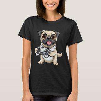T-shirt Joueur de chien de Carlin mignon amusant Carlin de