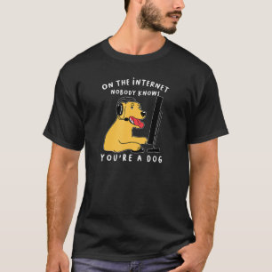 T-shirt Joueur De Chiens Sur Internet Personne Ne Vous Con