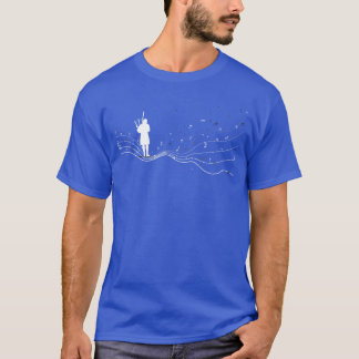 T-shirt Joueur de cornemuse en notes de musique pour joueu