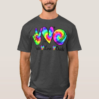 T-shirt Joueur de cricket Peace Love Cricket Tie Dye