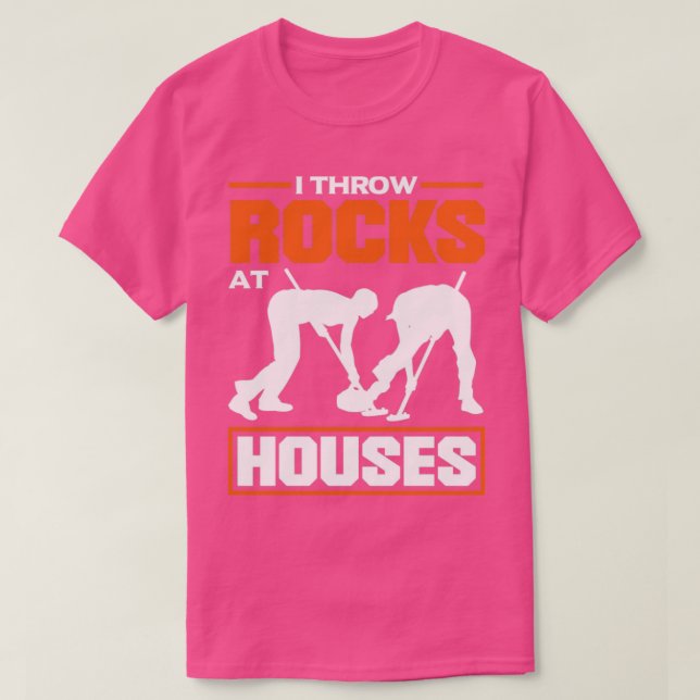 T-shirt Joueur de curling pour un curleur Je lance des roc (Design devant)