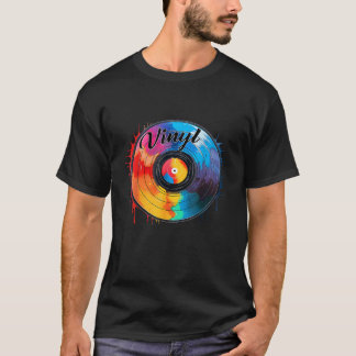 T-shirt Joueur de disque vinyle rétro amateur de platine v