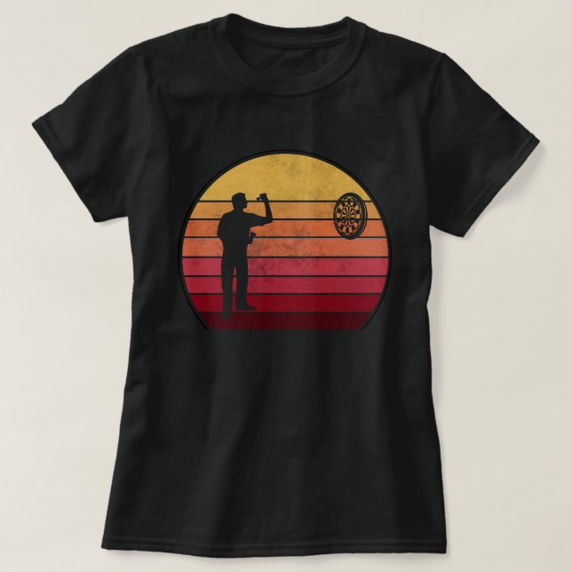 T-shirt Joueur de fléchettes Silhouette Jeter Tableau de f (Design devant)