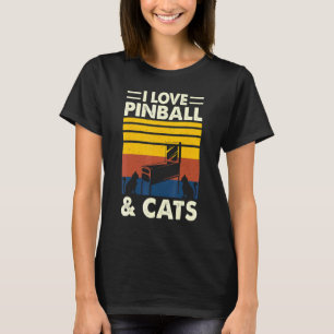 T-shirt Joueur de flipper aime jeu de flipper chats Jeu d