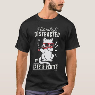 T-shirt Joueur de Flûte Amateur de Chat Musicien Expert Jo
