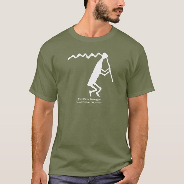 T-shirt Joueur de flute Petroglyph (Devant)