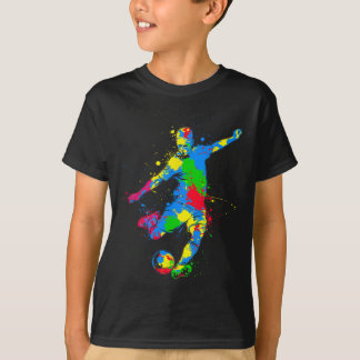 T-shirt Joueur de football Coloré 
