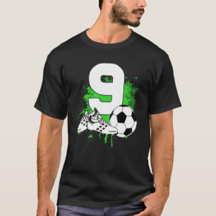 T-shirt Joueur de football de 9 ans Dabbing garçon de 9 an