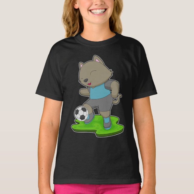 T-shirt Joueur de football de chat (Devant)