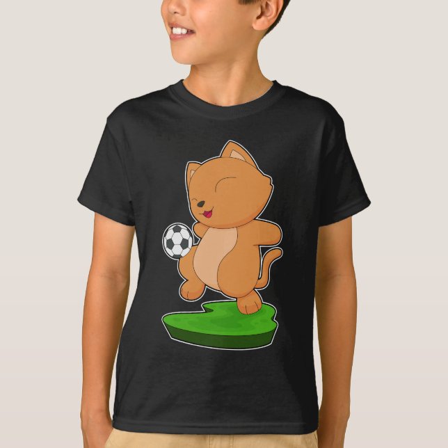 T-shirt Joueur de football de chat (Devant)