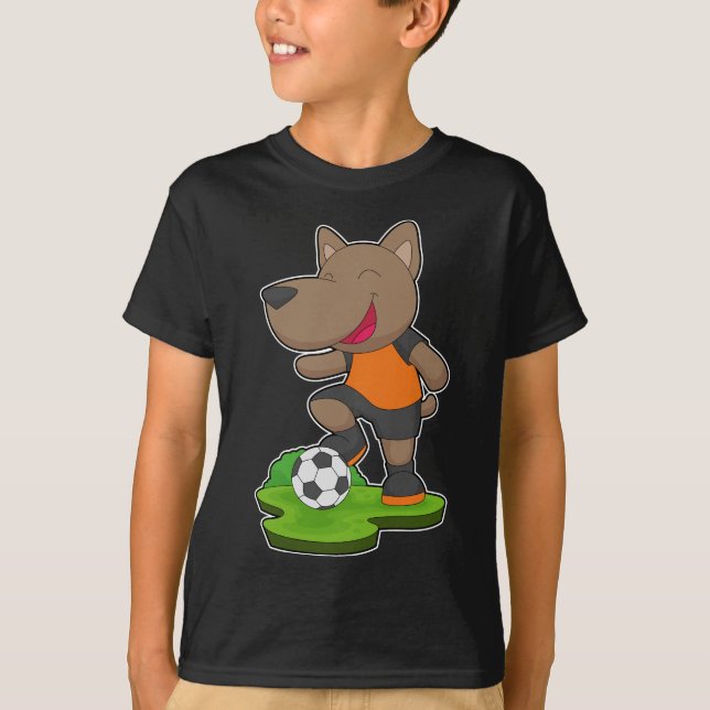 T-shirt Joueur de football de chien (Devant)
