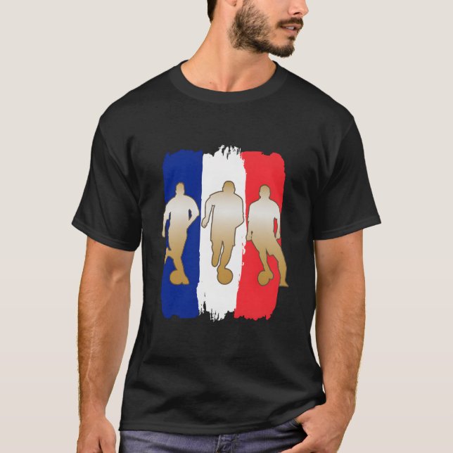 T-shirt Joueur de football France Drapeau Football (Devant)