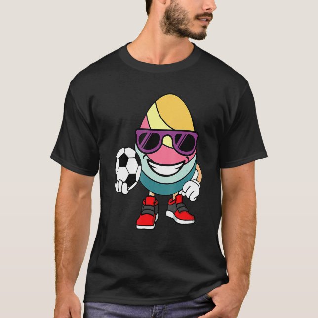 T-shirt Joueur de football Oeuf Jour de Pâques Drôle Sport (Devant)
