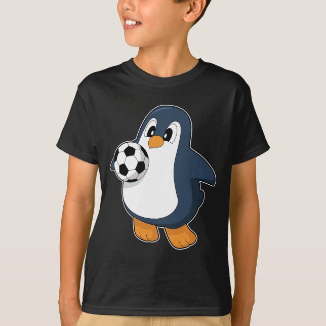 T-shirt Joueur de football Penguin (Devant)