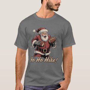 T-shirt Joueur de football rétro Santa Ho Ho Hike Noël