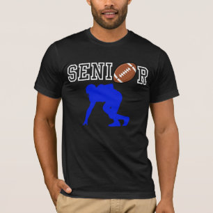 T-shirt Joueur de football senior avec silhouette bleue