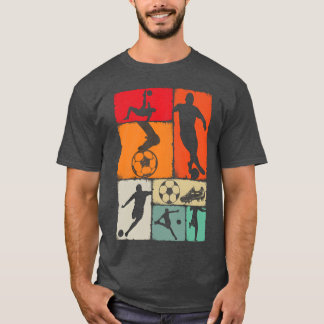 T-shirt Joueur de football Sports Rétro Hommes Garçons fam