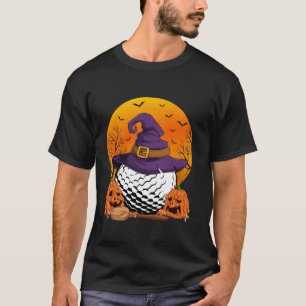 T-shirt Joueur de golf Halloween Sorcière Casquette Citrou