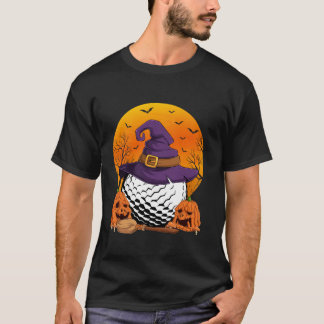 T-shirt Joueur de golf Halloween Sorcière Casquette Citrou