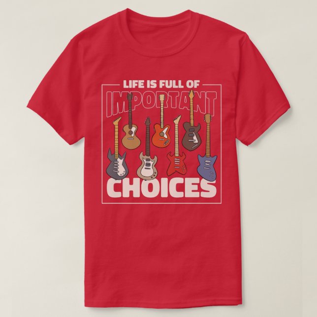 T-shirt Joueur de guitare amusant, la vie est pleine de ch (Design devant)