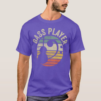 T-shirt Joueur de guitare basse Clé de basse vintage Cadea
