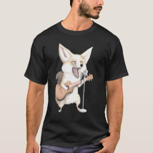 T-shirt Joueur de guitare chanteur renard fennec musicien 
