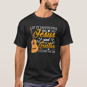 T-shirt Joueur de guitare de Jésus Acoustique Christ Musi