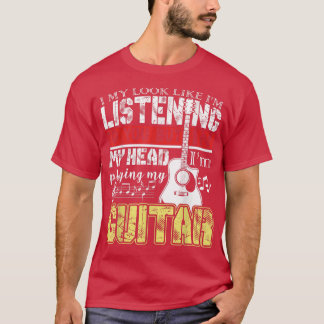 T-shirt Joueur De Guitare DrôleDans Ma Tête Je Joue Ma Gui