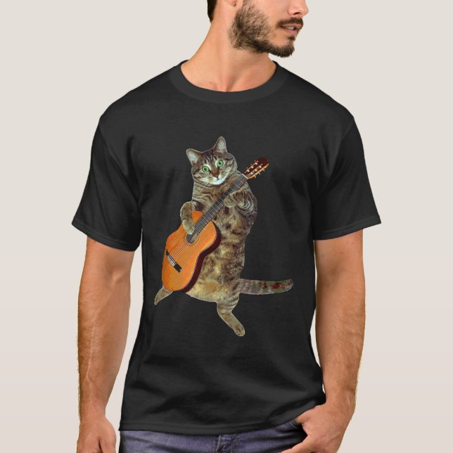 T-shirt Joueur de guitare tigré doué (Devant)