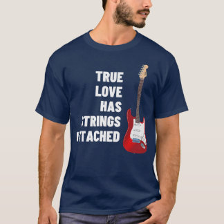 T-shirt Joueur de guitare Véritable Cordes d'amour attaché