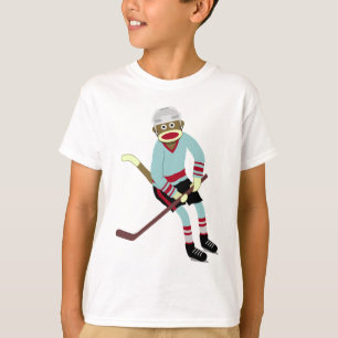 T-shirt Joueur de hockey de singe de chaussette