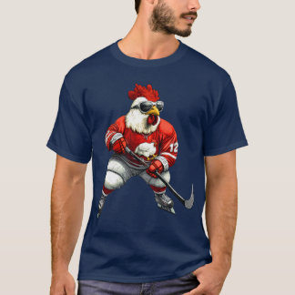 T-shirt joueur de hockey sur glace de poulet