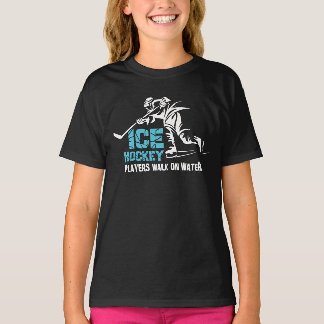 T-shirt Joueur De Hockey Sur Glace Marche Sur Eau (Devant)