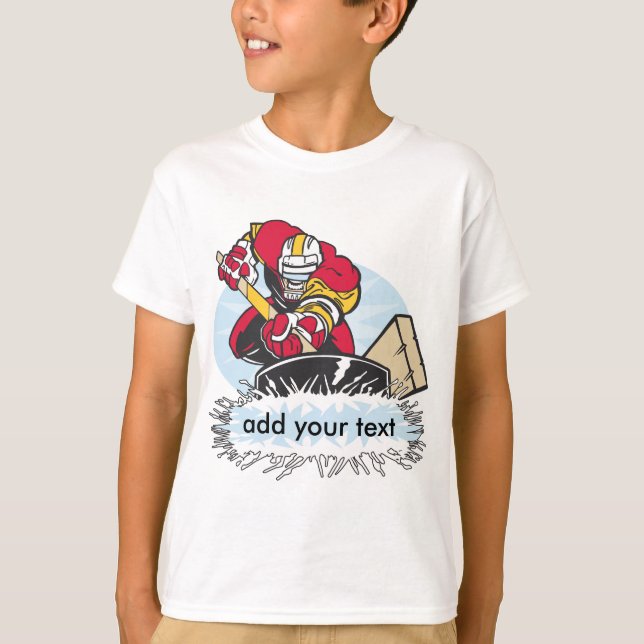 T-shirt Joueur de hockey sur mesure (Devant)