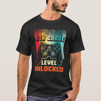 T-shirt Joueur de jeu vidéo de retour à l'école niveau 5e 