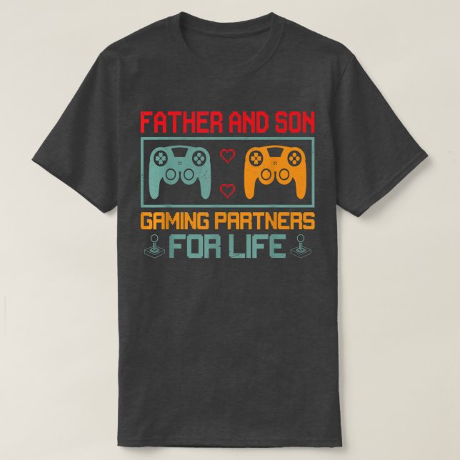 T-shirt Joueur de la console Père et Son Joueur Vidéo Joue (Design devant)