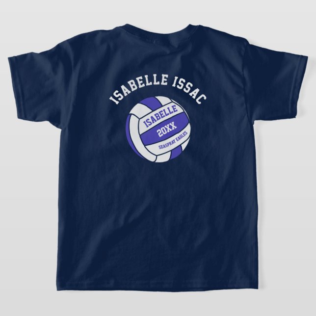 T-shirt joueur de l'équipe bleu-bleu-blanc (Couchage Retour)