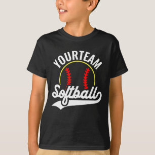 T-shirt Joueur de l'équipe de softball AJOUTER UN NOM Ligu