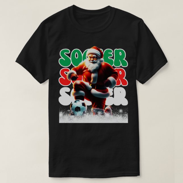 T-shirt Joueur de Noël de conception de bal de père Noël (Design devant)
