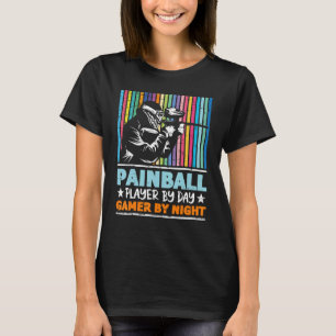 T-shirt Joueur de Paintball le Jour Gamer la Nuit Équipe d