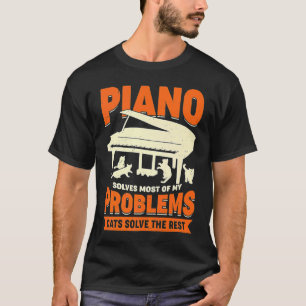 T-shirt Joueur de piano pour un chat