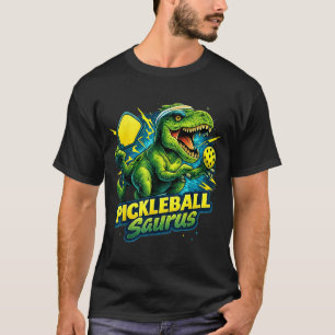 T-shirt Joueur de pickleball drôle dinosaure rex picklebal