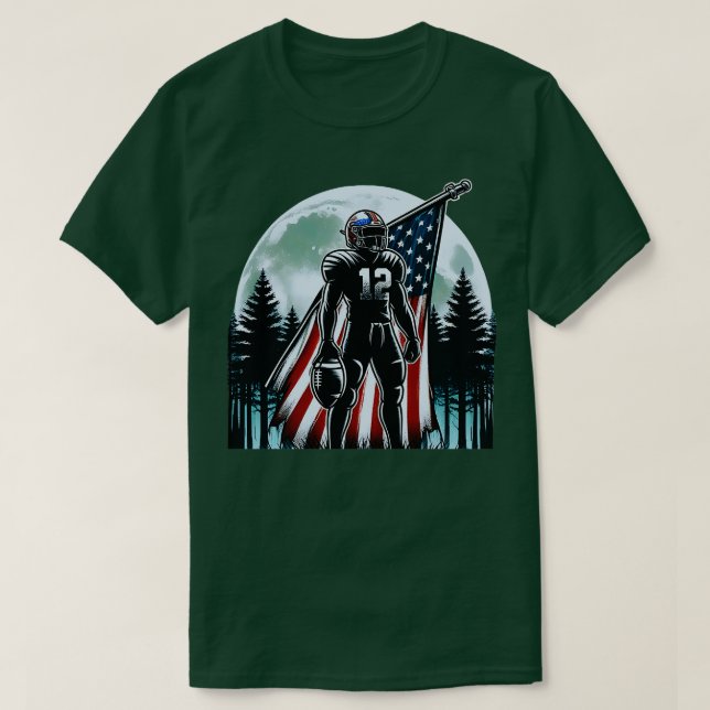 T-shirt Joueur de Pleine lune du drapeau américain Centre  (Design devant)