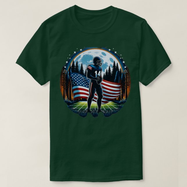 T-shirt Joueur de Pleine lune du drapeau américain Centre  (Design devant)